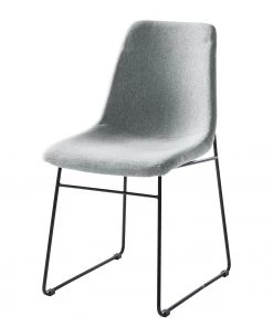 Fredriks Polsterstuhl Molong - Webstoff / Metall - Grau / Schwarz