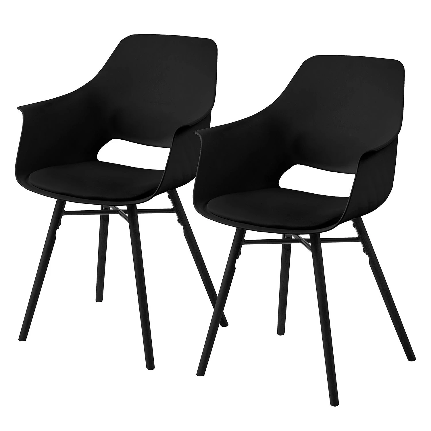 Mørteens Armlehnenstuhl Camara (2er-Set) - Schwarz 1 Mørteens Armlehnenstuhl Camara (2er-Set) - Schwarz