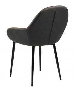 Ars manufacti Armlehnenstuhl Kia (2er-Set) - Kunstleder / Metall - Dunkelgrau / Schwarz -Deutschland Stühle Verkaufs-Shop 1000163190 190315 15245400044 GALLERYIMAGES P000000001000163190