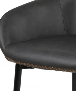 Ars manufacti Armlehnenstuhl Kia (2er-Set) - Kunstleder / Metall - Dunkelgrau / Schwarz -Deutschland Stühle Verkaufs-Shop 1000163190 190315 15245400047 GALLERYIMAGES P000000001000163190