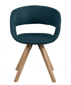 Mørteens Armlehnenstuhl Buggio - Webstoff / Gummibaum massiv - Webstoff Cors: Jeansblau - Einzelstuhl -Deutschland Stühle Verkaufs-Shop 1000164526 190315 07573200018 GALLERYIMAGES P000000001000164526