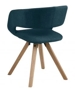 Mørteens Armlehnenstuhl Buggio - Webstoff / Gummibaum massiv - Webstoff Cors: Jeansblau - Einzelstuhl -Deutschland Stühle Verkaufs-Shop 1000164526 190315 07573200020 GALLERYIMAGES P000000001000164526