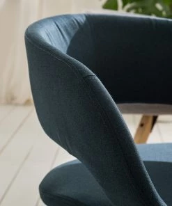Mørteens Armlehnenstuhl Buggio - Webstoff / Gummibaum massiv - Webstoff Cors: Jeansblau - Einzelstuhl -Deutschland Stühle Verkaufs-Shop 1000164526 210208 08242400035 DETAILS P000000001000164526