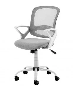 Loftscape Bürodrehstuhl Douglin - Mesh / Kunststoff - Hellgrau / Weiß