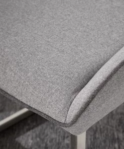 Fredriks Freischwinger Nidri (2er-Set) - Flachgewebe / Edelstahl - Lichtgrau -Deutschland Stühle Verkaufs-Shop 1000169167 191009 12153900010 DETAILS P000000001000169167