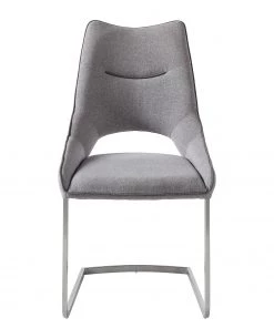 Fredriks Freischwinger Nidri (2er-Set) - Flachgewebe / Edelstahl - Lichtgrau -Deutschland Stühle Verkaufs-Shop 1000169167 191009 12154000013 DETAILS P000000001000169167