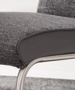 Fredriks Freischwinger Abenra - Strukturstoff / Stahl - Edelstahl - Grau - 2er Set -Deutschland Stühle Verkaufs-Shop 1000169170 191009 12245800010 DETAILS P000000001000169170 2