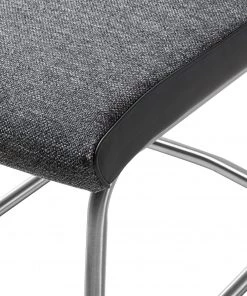 Fredriks Freischwinger Abenra - Strukturstoff / Stahl - Edelstahl - Grau - 2er Set -Deutschland Stühle Verkaufs-Shop 1000169170 191009 13120100014 DETAILS P000000001000169170 2