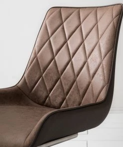 Fredriks Freischwinger Saval III (2er Set) - Kunstleder / Edelstahl - Vintage Braun -Deutschland Stühle Verkaufs-Shop 1000169676 191002 12143700018 DETAILS P000000001000169676