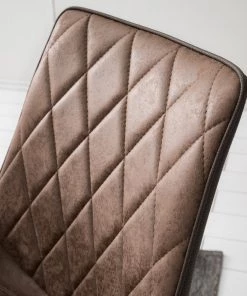 Fredriks Freischwinger Saval III (2er Set) - Kunstleder / Edelstahl - Vintage Braun -Deutschland Stühle Verkaufs-Shop 1000169676 191002 12143700020 DETAILS P000000001000169676