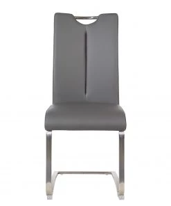 Fredriks Freischwinger Ratos (2er-Set) - Kunstleder / Edelstahl - Grau -Deutschland Stühle Verkaufs-Shop 1000169679 220819 030 DETAILS P000000001000169679