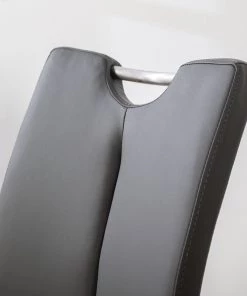 Fredriks Freischwinger Ratos (2er-Set) - Kunstleder / Edelstahl - Grau -Deutschland Stühle Verkaufs-Shop 1000169679 220819 046 DETAILS P000000001000169679