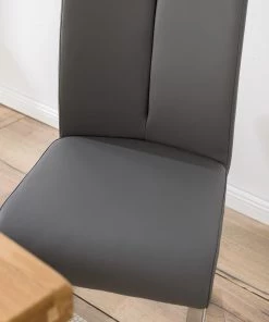 Fredriks Freischwinger Ratos (2er-Set) - Kunstleder / Edelstahl - Grau -Deutschland Stühle Verkaufs-Shop 1000169679 220819 047 DETAILS P000000001000169679