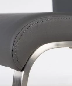 Fredriks Freischwinger Ratos (2er-Set) - Kunstleder / Edelstahl - Grau -Deutschland Stühle Verkaufs-Shop 1000169679 220819 054 DETAILS P000000001000169679