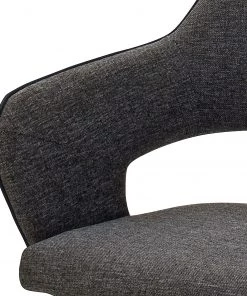 Loftscape Armlehnenstuhl Savega (2er-Set) - Webstoff / Edelstahl - Anthrazit - Dunkelgrau -Deutschland Stühle Verkaufs-Shop 1000170698 190503 12170100021 GALLERYIMAGES P000000001000170698