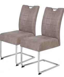 Loftscape Freischwinger Lopten II (2er-Set) - Kunstleder / Stahl - Chrom