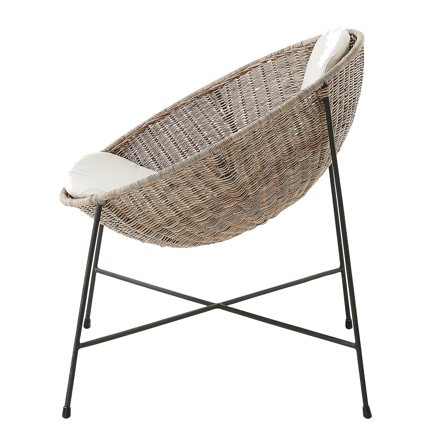 Ars manufacti Armlehnenstuhl Metti - Rattan / Stahl - Natur / Schwarz 2 Ars manufacti Armlehnenstuhl Metti - Rattan / Stahl - Natur / Schwarz – Bild 2