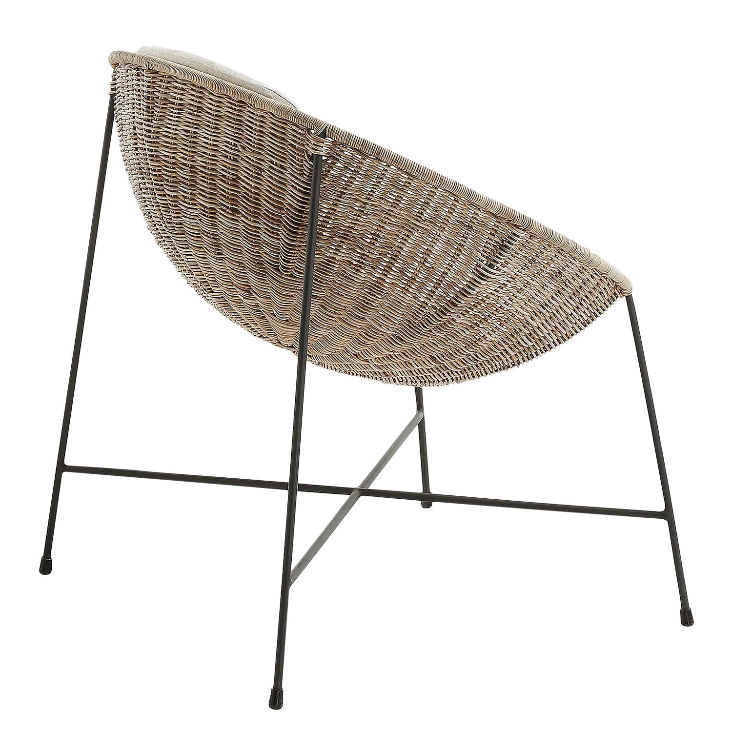 Ars manufacti Armlehnenstuhl Metti - Rattan / Stahl - Natur / Schwarz 3 Ars manufacti Armlehnenstuhl Metti - Rattan / Stahl - Natur / Schwarz – Bild 3