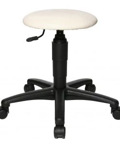 Topstar Bürohocker Tec 60 - Kunstleder - Schwarz - Weiß