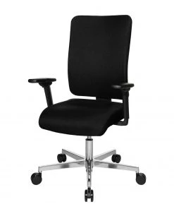 Topstar Bürodrehstuhl Open X Deluxe II - Webstoff / Aluminium - Schwarz / Chrom