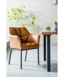 Kare Design Armlehnenstuhl Thinktank - Kunstleder / Stahl - Cognac / Schwarz -Deutschland Stühle Verkaufs-Shop 1000174183 190515 06331200009 MOOD GALLERYIMAGES P000000001000174183 mood