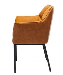 Kare Design Armlehnenstuhl Thinktank - Kunstleder / Stahl - Cognac / Schwarz -Deutschland Stühle Verkaufs-Shop 1000174183 190515 06331200012 GALLERYIMAGES P000000001000174183