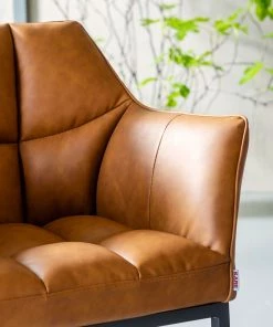 Kare Design Armlehnenstuhl Thinktank - Kunstleder / Stahl - Cognac / Schwarz -Deutschland Stühle Verkaufs-Shop 1000174183 190515 06331200017 GALLERYIMAGES P000000001000174183