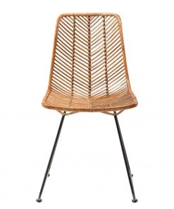 Kare Design Esszimmerstuhl Ko Lanta - Rattan / Eisen - Natur / Schwarz
