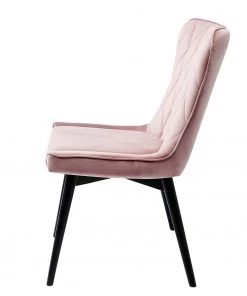 Kare Design Polsterstuhl Black Marshall - Samt / Buche massiv - Rosa / Schwarz -Deutschland Stühle Verkaufs-Shop 1000174200 190515 06332600135 GALLERYIMAGES P000000001000174200