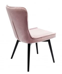Kare Design Polsterstuhl Black Marshall - Samt / Buche massiv - Rosa / Schwarz -Deutschland Stühle Verkaufs-Shop 1000174200 190515 06332600136 GALLERYIMAGES P000000001000174200