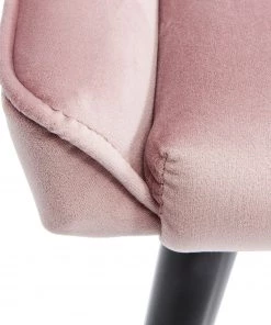 Kare Design Polsterstuhl Black Marshall - Samt / Buche massiv - Rosa / Schwarz -Deutschland Stühle Verkaufs-Shop 1000174200 190515 06332600138 GALLERYIMAGES P000000001000174200