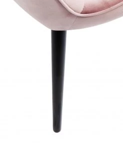 Kare Design Polsterstuhl Black Marshall - Samt / Buche massiv - Rosa / Schwarz -Deutschland Stühle Verkaufs-Shop 1000174200 190515 06332600139 GALLERYIMAGES P000000001000174200