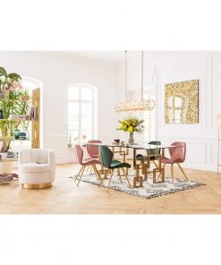 Kare Design Polsterstuhl Viva - Samt / Metall - Gold - Rosa -Deutschland Stühle Verkaufs-Shop 1000174202 190515 06332800152 MOOD GALLERYIMAGES P000000001000174202 mood