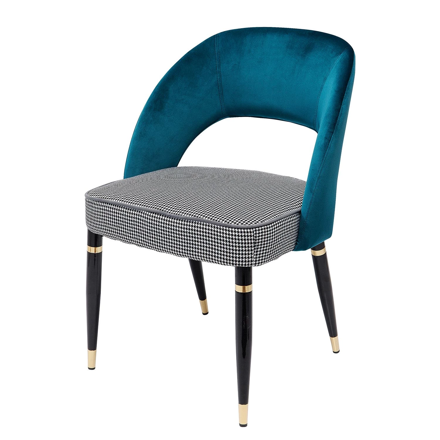 Kare Design Polsterstuhl Samantha - Webstoff / Samt - Grau / Türkis 1 Kare Design Polsterstuhl Samantha - Webstoff / Samt - Grau / Türkis