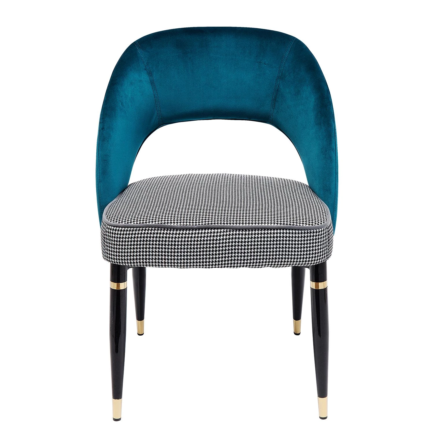 Kare Design Polsterstuhl Samantha - Webstoff / Samt - Grau / Türkis 3 Kare Design Polsterstuhl Samantha - Webstoff / Samt - Grau / Türkis – Bild 3