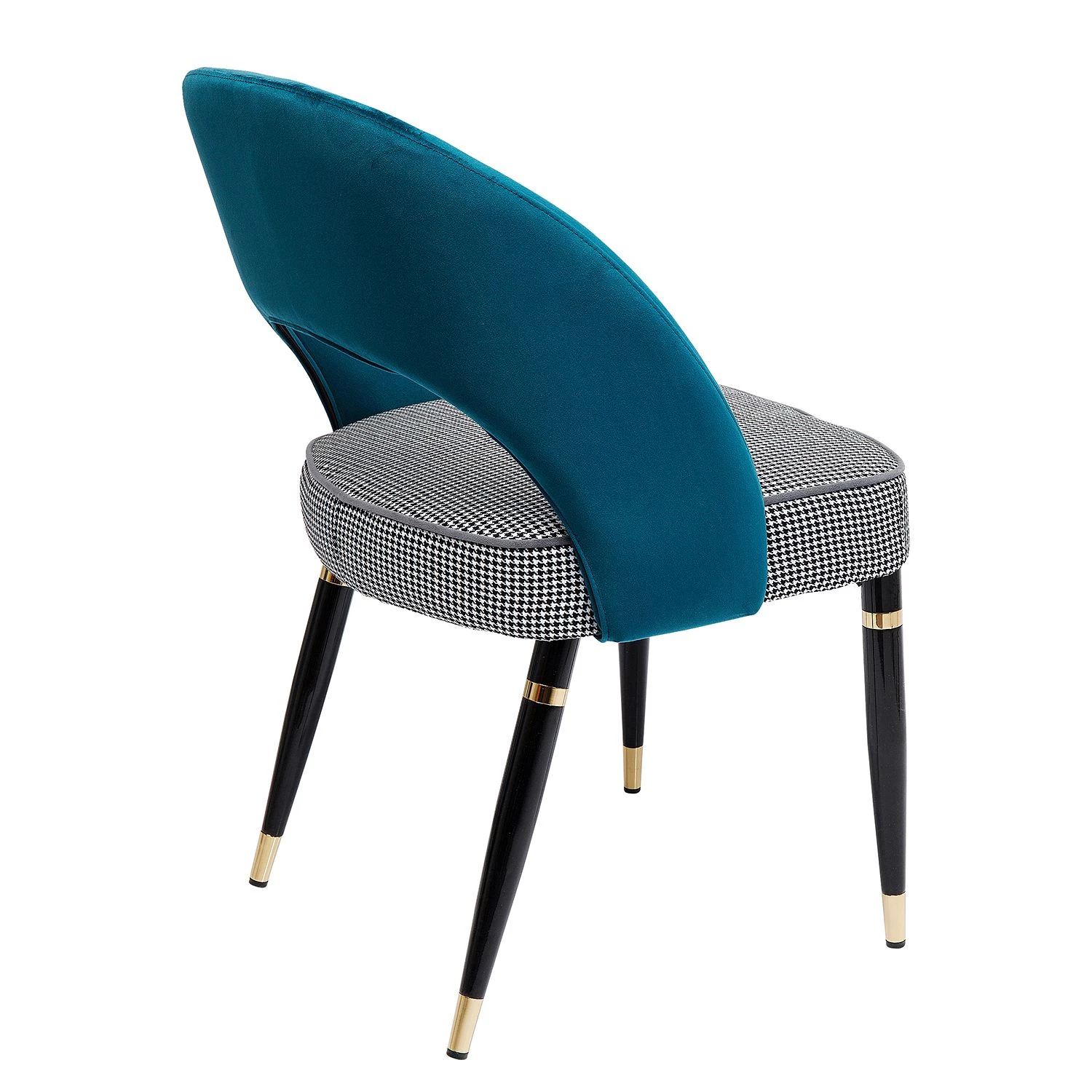 Kare Design Polsterstuhl Samantha - Webstoff / Samt - Grau / Türkis 6 Kare Design Polsterstuhl Samantha - Webstoff / Samt - Grau / Türkis – Bild 6