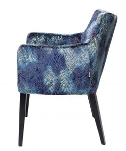 Kare Design Armlehnenstuhl Black Mode - Samt / Buche massiv - Schwarz - Blau -Deutschland Stühle Verkaufs-Shop 1000174213 190515 06334100256 GALLERYIMAGES P000000001000174213