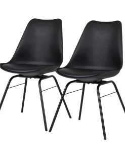 Tenzo Esszimmerstuhl Gina V (2er-Set) - Kunststoff / Metall - Schwarz