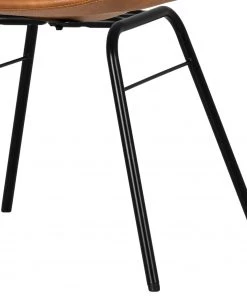 Tenzo Esszimmerstuhl Gina VII (2er-Set) - Kunstleder / Metall - Vintage Cognac / Schwarz -Deutschland Stühle Verkaufs-Shop 1000175515 190614 06463800042 GALLERYIMAGES P000000001000175515