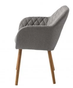 Mørteens Armlehnenstuhl Amalis - Webstoff / Eiche massiv - Hellgrau / Eiche -Deutschland Stühle Verkaufs-Shop 1000176578 191017 10280500010 DETAILS P000000001000176578