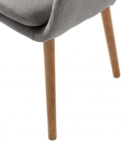 Mørteens Armlehnenstuhl Amalis - Webstoff / Eiche massiv - Hellgrau / Eiche -Deutschland Stühle Verkaufs-Shop 1000176578 191017 10280500012 DETAILS P000000001000176578