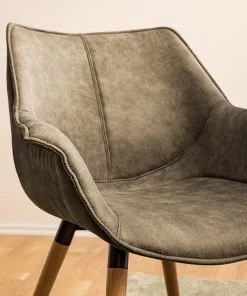 Ars manufacti Armlehnenstuhl Kantii I - Microfaser / Eiche massiv - Eiche - Vintage Kieselgrau - Einzelstuhl -Deutschland Stühle Verkaufs-Shop 1000176705 200302 11494000010 DETAILS P000000001000176705