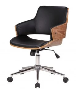 Studio Copenhagen Bürodrehstuhl Elzito - Kunstleder / Stahl - Schwarz / Chrom