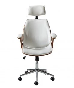 Fredriks Bürodrehstuhl Viiki - Kunstleder / Stahl - Weiß / Walnuss -Deutschland Stühle Verkaufs-Shop 1000176727 201022 13191000028 DETAILS P000000001000176727 2