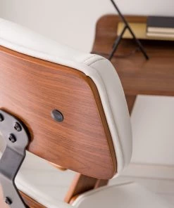 Fredriks Bürodrehstuhl Viiki - Kunstleder / Stahl - Weiß / Walnuss -Deutschland Stühle Verkaufs-Shop 1000176727 210212 13382900012 DETAILS P000000001000176727 2