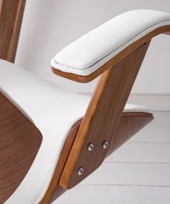 Fredriks Bürodrehstuhl Viiki - Kunstleder / Stahl - Weiß / Walnuss -Deutschland Stühle Verkaufs-Shop 1000176727 210212 13383000014 DETAILS P000000001000176727 2