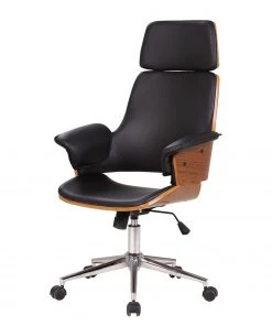 Studio Copenhagen Chefsessel Zevia - Schwarz / Walnuss