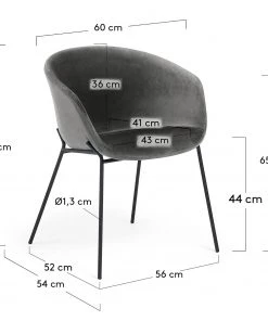 Norrwood Armlehnenstuhl Baxa II - Samt / Stahl - Schwarz - Grau -Deutschland Stühle Verkaufs-Shop 1000176896 190614 06442200050 GALLERYIMAGES P000000001000176896