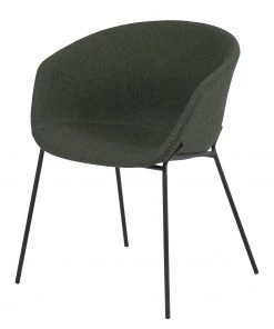 Norrwood Armlehnenstuhl Baxa I - Filz / Stahl - Dunkelgrün