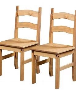 Maison Belfort Massivholzstuhl Finca Rustica (2er-Set) - Kiefer massiv - Kiefer Natur